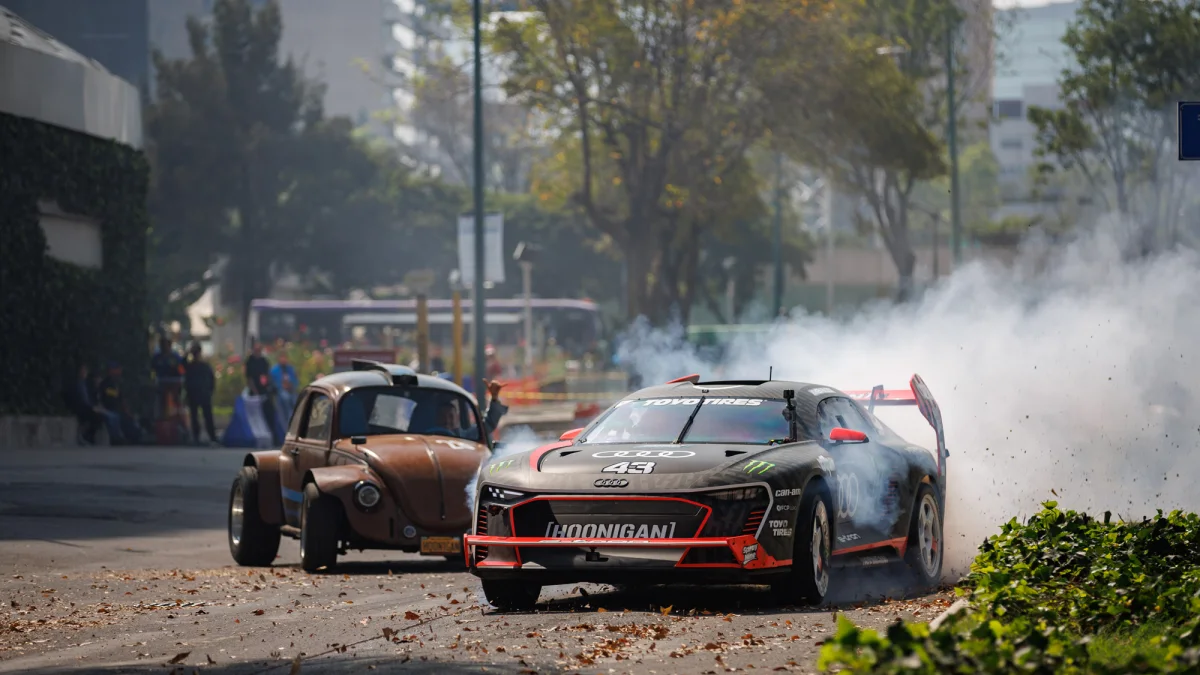 Hoonigan Electrikhana Two Audi Hoonitron and VW Beetle