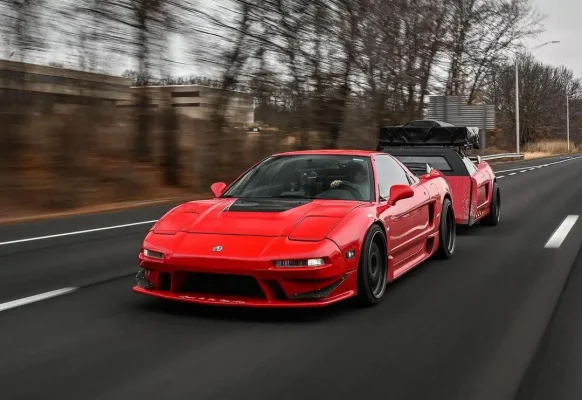 1996 Acura NSX with Acura NSX Trailer rolling