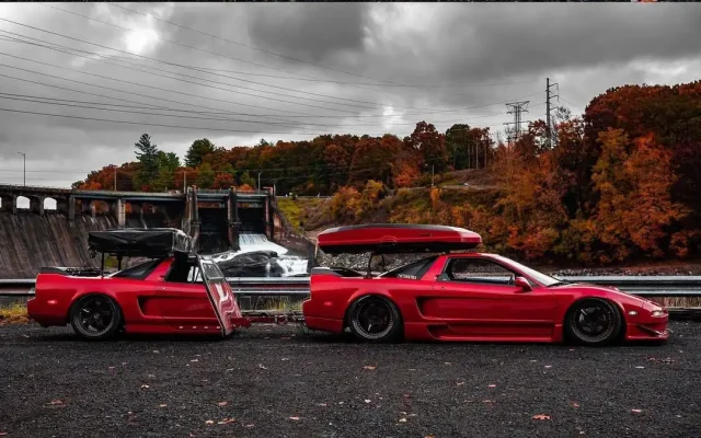 1996 Acura NSX with Acura NSX Trailer side